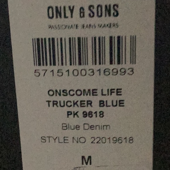 Only & Sons Denim Jacket with Tag. Size Medium. - Picture 6 of 6
